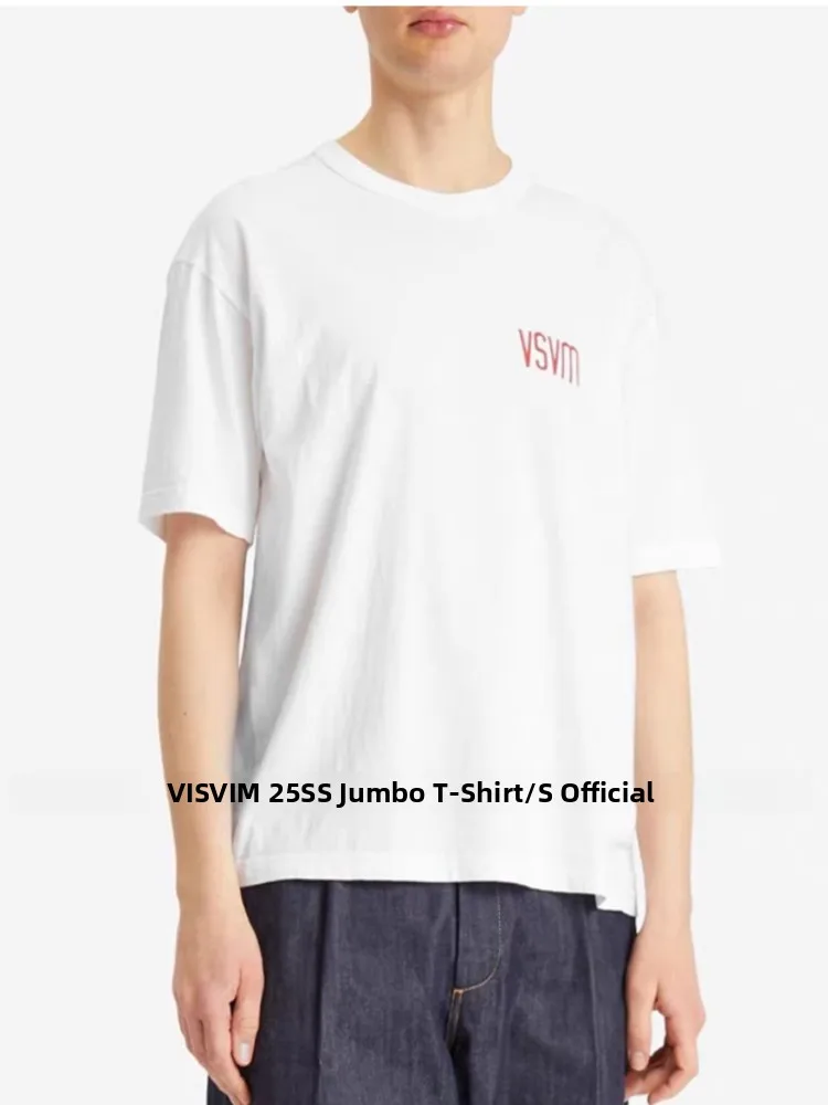 تي شيرت كاجوال بأكمام قصيرة VV 25SS JUBMO، قطن مطبوع بتصميم عصري فضفاض للجنسين، مريح وقابل للتنفس برقبة مستديرة لجميع المواسم