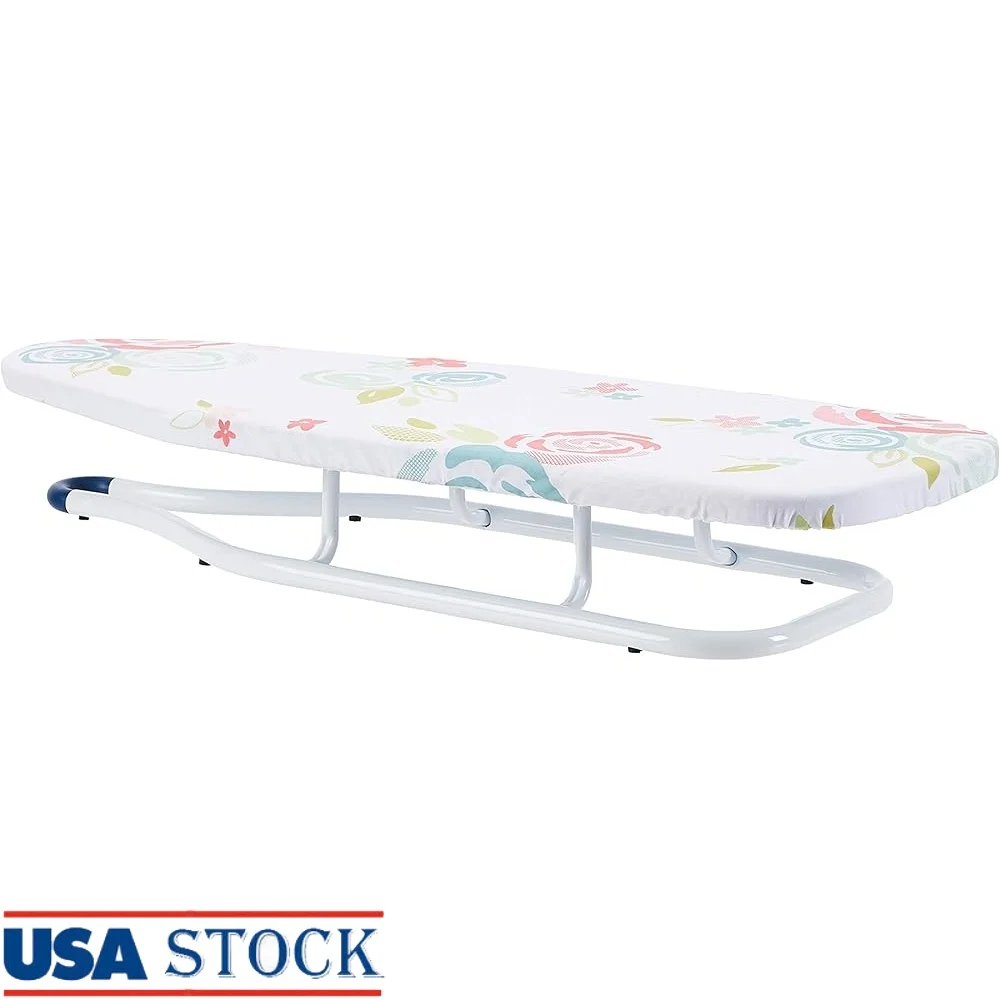 

Складная гладильная доска, настольная прочная стальная рама, сверхтолстая обивка, крючок для хранения, противоскользящие ножки, прочная гладильная поверхность