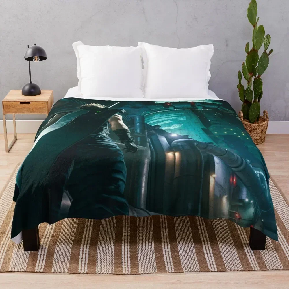 

Cloud Strife - Mako Reactor 1 [Remake] Throw Blanket Stuffeds Plaid Bed Fashionable Hair Blankets