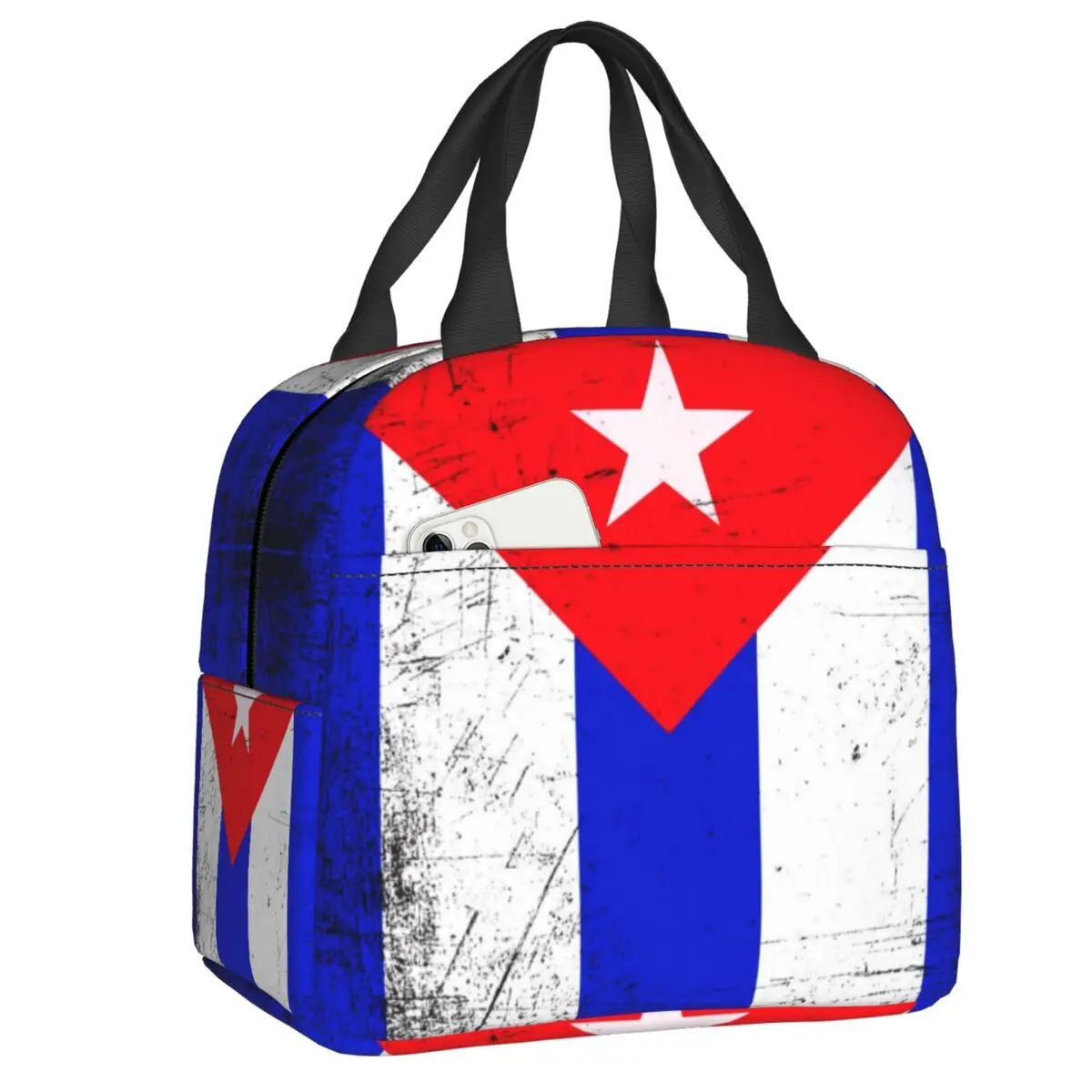 Custom Vintage Cuba Flag Lunch Box for Women Leakproof Cuban Proud Thermal Cooler Food Insulated Lunch Bag School Student
