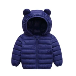 Winter warm hooded jacket versatile casual down jacket boys girls 0-5 year old Korean version of fashionable children's clothing