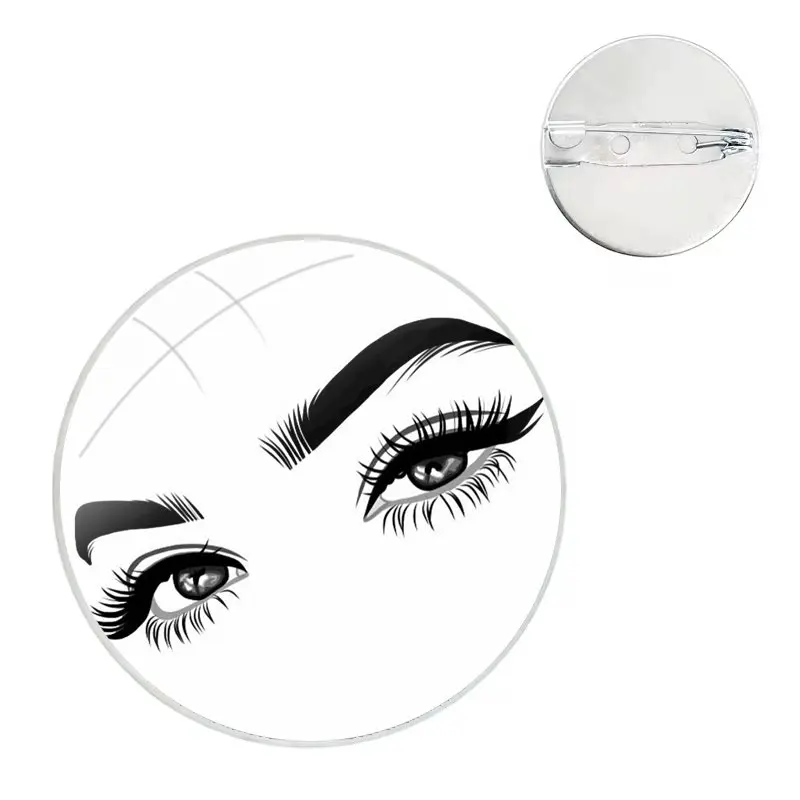 Eyelash And Eyebrow Drawing Badge Brooch Pin Accessories For Clothes Backpack Decoration gift