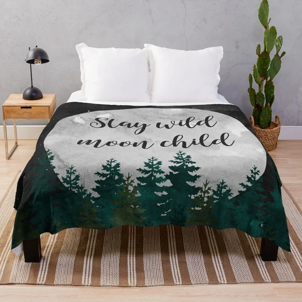 

Stay Wild Moon Child Throw Blanket Flannel warm winter cosplay anime Large Blankets