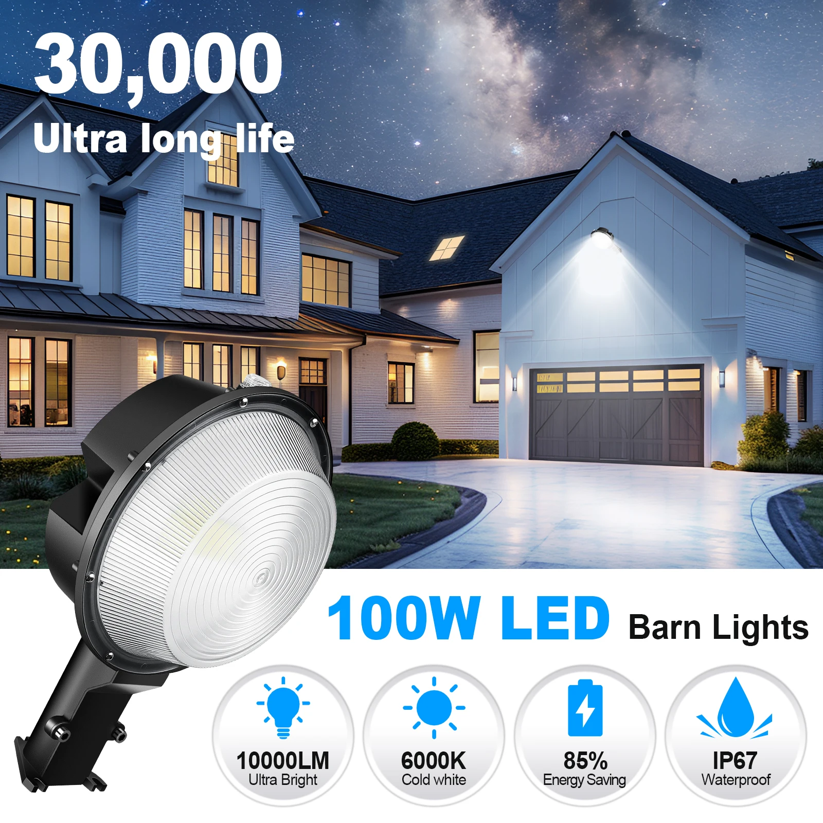 Imagem -03 - Skyworld-led Barn Light 110w 10000lm Yard Area Lights Crepúsculo ao Dawn Sensor Iluminação Exterior com Fotocélula 6000k Street Lights