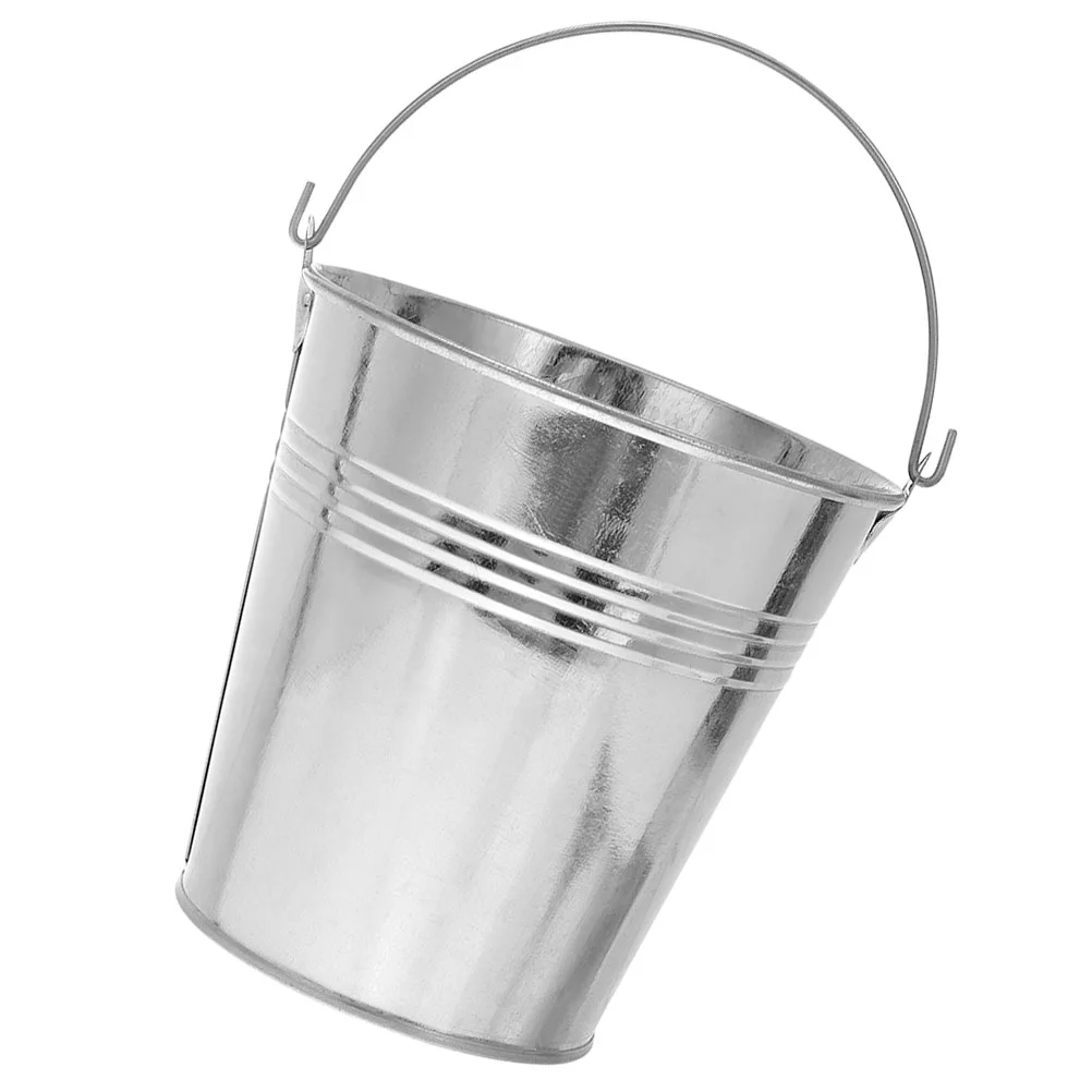 Small Iron Bucket Ice Storage Cube Holder Beer Barrel Practical Cubes Container Tinplate Multifunctional Food French Fries