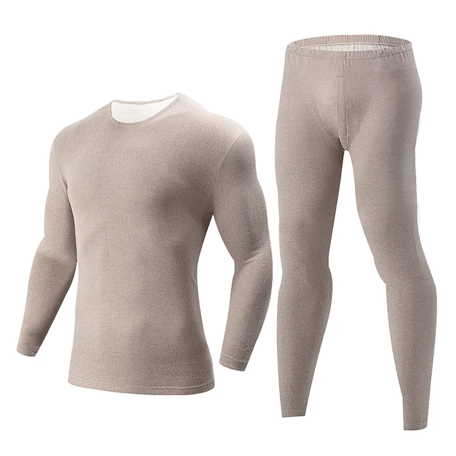 2/4 Stück Herren Einfarbig Einfache Herbst Und Winter Thermo-unterwäsche Bequeme Und Lässige Bottoming Unterwäsche Teenager Pyjama – Detail 12