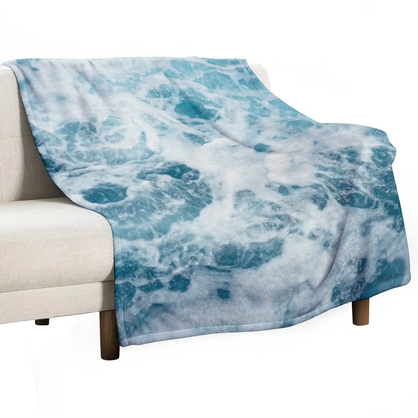 

Sea Waves in the Ocean Throw Blanket for sofa Tourist wednesday Thermal Blankets