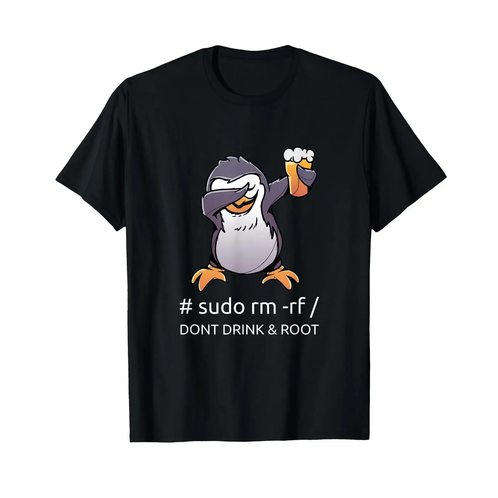 sudo rm rf Dont Drink and Root Computer Scientist Tux Linux Coding T Shirt vintage Washed Breathable streetwear
