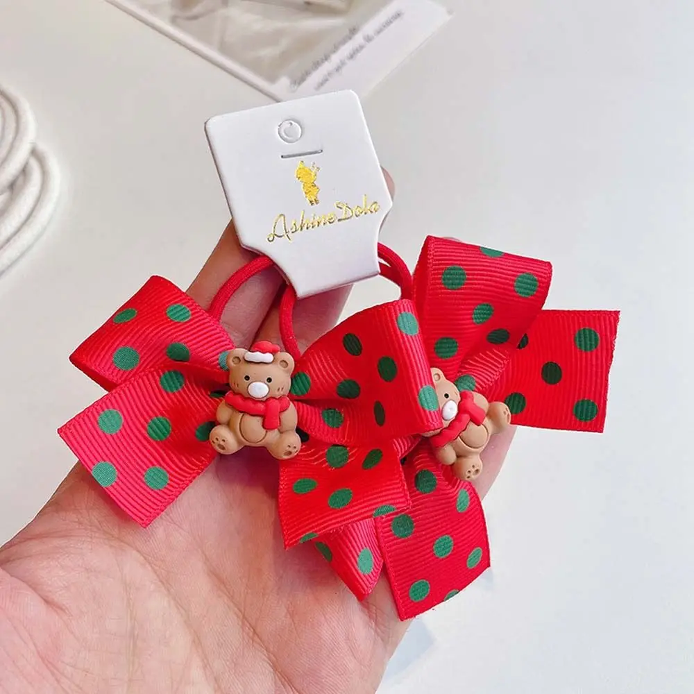 Rabbit Bells Headband Hair Accessories Korean Headwear Bow Rubber Band Christmas Hair Rope  Hair Band Christmas Hair Ring