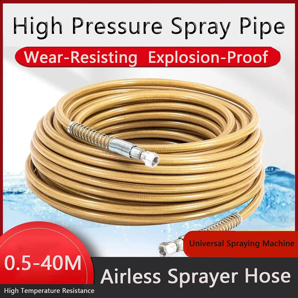 

0.5-40M Airless Sprayer Hose 1/4"Sprayer Fiber Pipe For Sprayer Gun High Pressure Universal Flexible Explosion-proof Wagner