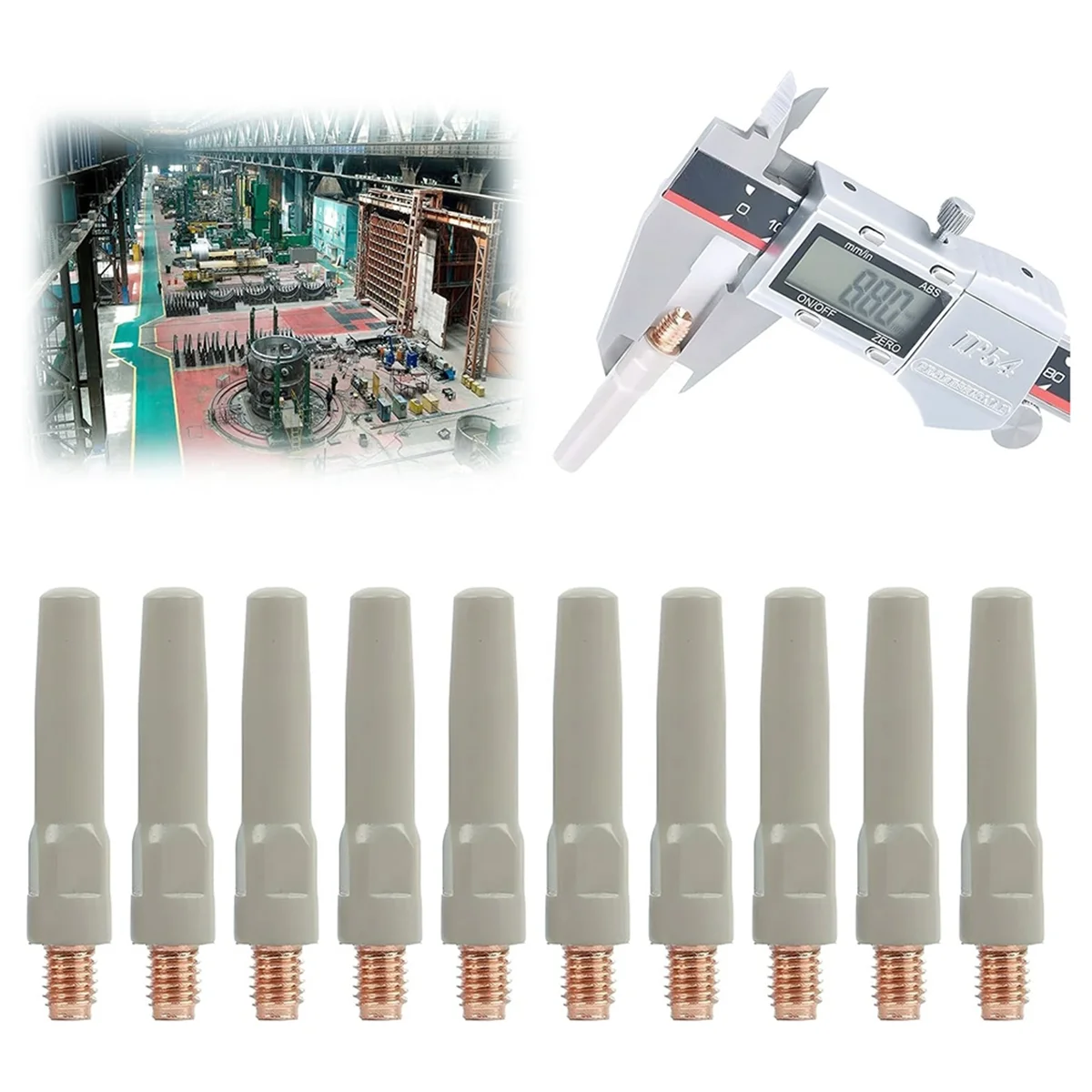 

AA98 10pcs Non-Stick Coating Welding Tips Welding Torch Accessory for 15AK Coated Welding Nozzles MIG Welding Torch Coating A