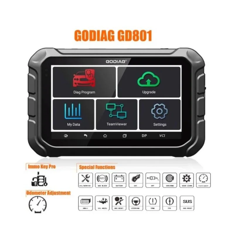 

GODIAG GD801 Key Programmer Multi-language Support Mileage Correction ABS EPB TPMS EEPROM etc