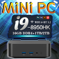 Intel core i9 8950HK Windows 11 Portable MiNi Desktop PC Gaming 16GB Ram memory ddr4 1TB 2TB SSD WIFI6 Office Study Computer PC