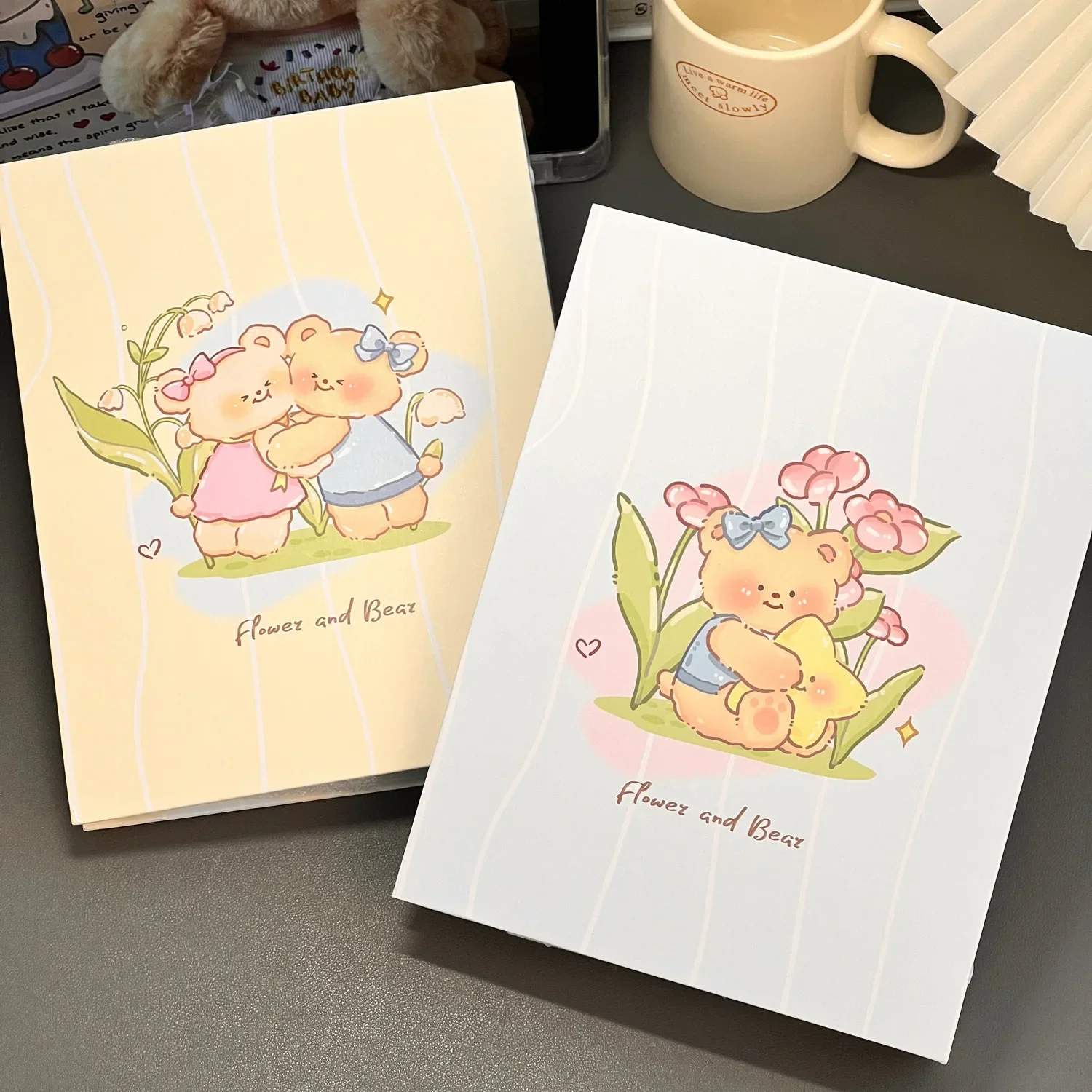 IFFVGX Bear A5 Binder Photocard Holder Kpop Idol Photo Album Kawaii Photocards Collect Book Album for Photographs 포토카드 포장용품