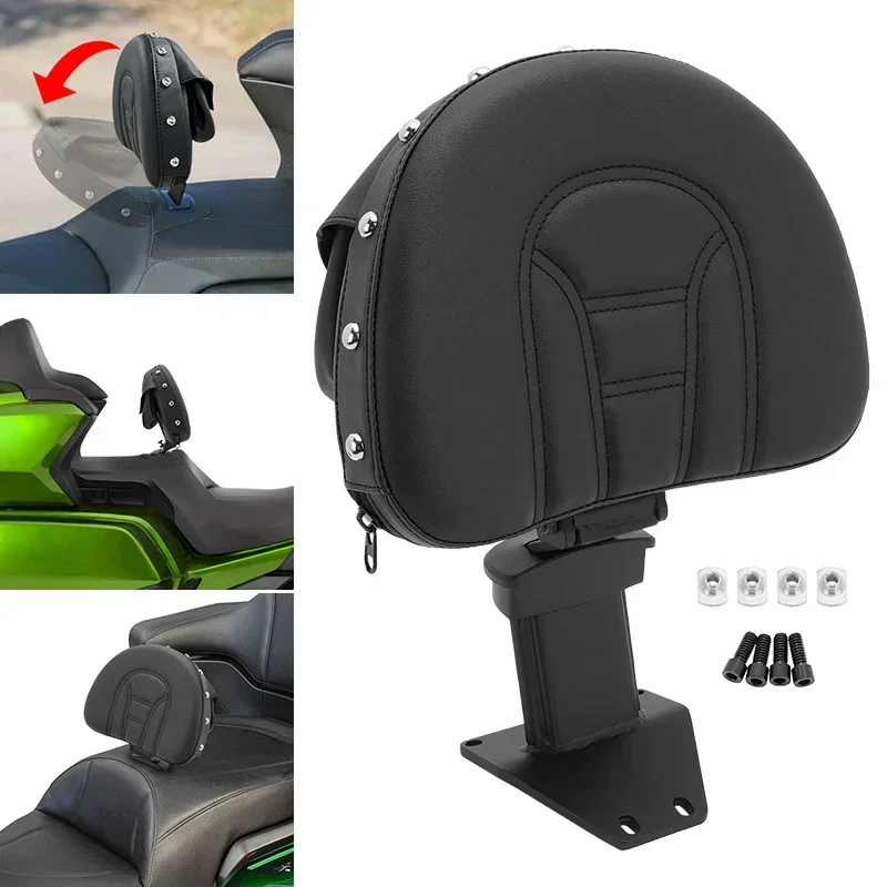 

Black Motorcycle Adjustable Multifunctional Plug-In Driver Rider Backrest Kit For Honda Goldwing 2018-2023 GL1800