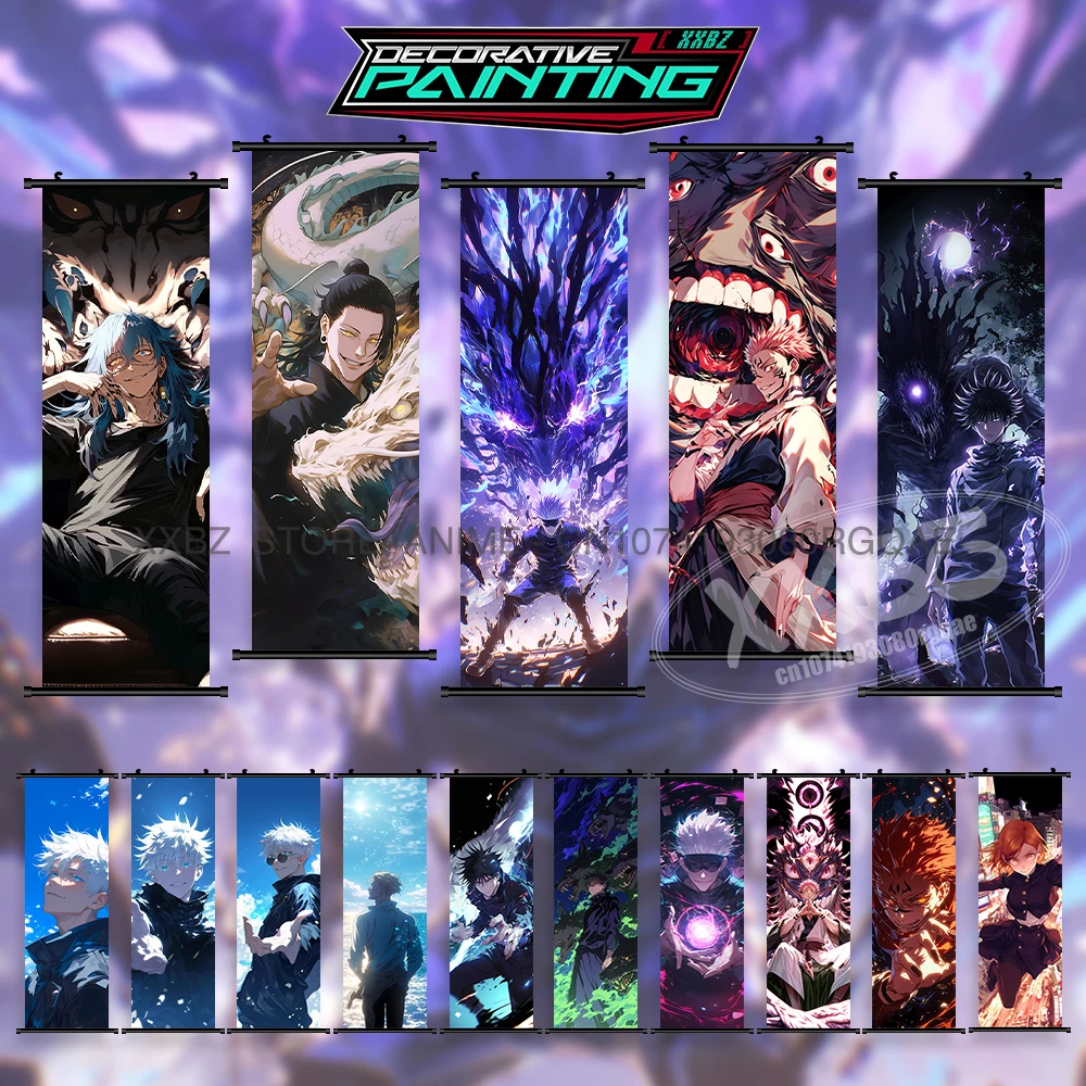 

Classic Anime Jujutsu Kaisen Satoru Gojo Figures Home Decor Wall Artwork Hanging Painting Canvas Print Scrolls Picture Posters