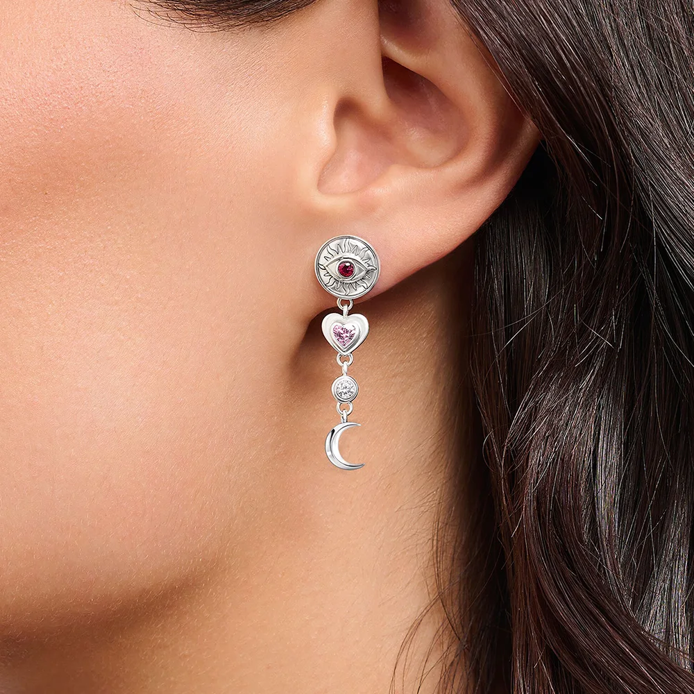 Eye Moon Sun Heart Lucky Earrings Talismans Jewelry For Women Bohemia Gift In Sterling Silver 925