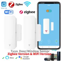 Tuya Zigbee WiFi Door Window Sensor Contact Sensor For Smart Home APP Remote Control Compatible With Alexa Google Assistant