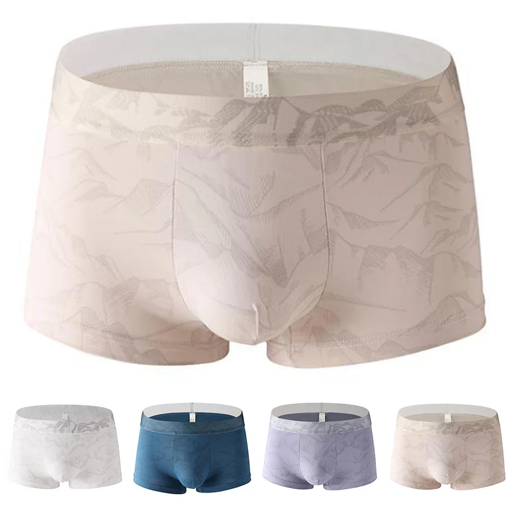 

Мужские трусы-боксеры, удобное дышащее сексуальное женское белье, однотонные сексуальные модные трусики с низкой талией, эластичная мужская одежда с темным узором