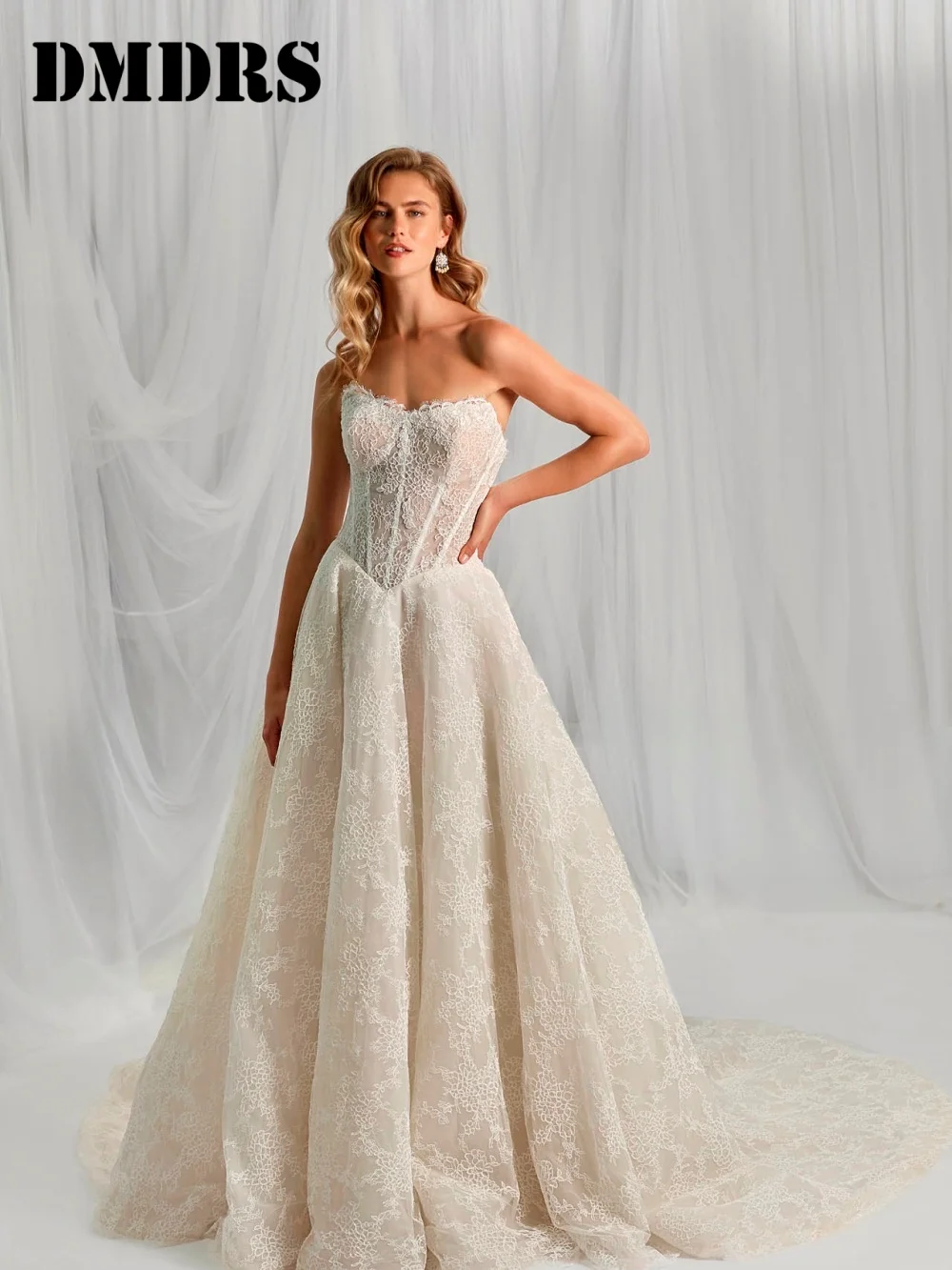 

Elegant Sweetheart Wedding Dresses Classic A-Line Bridal Gowns Graceful Lace Floor-Length Wedding Gowns Vestidos De Novia