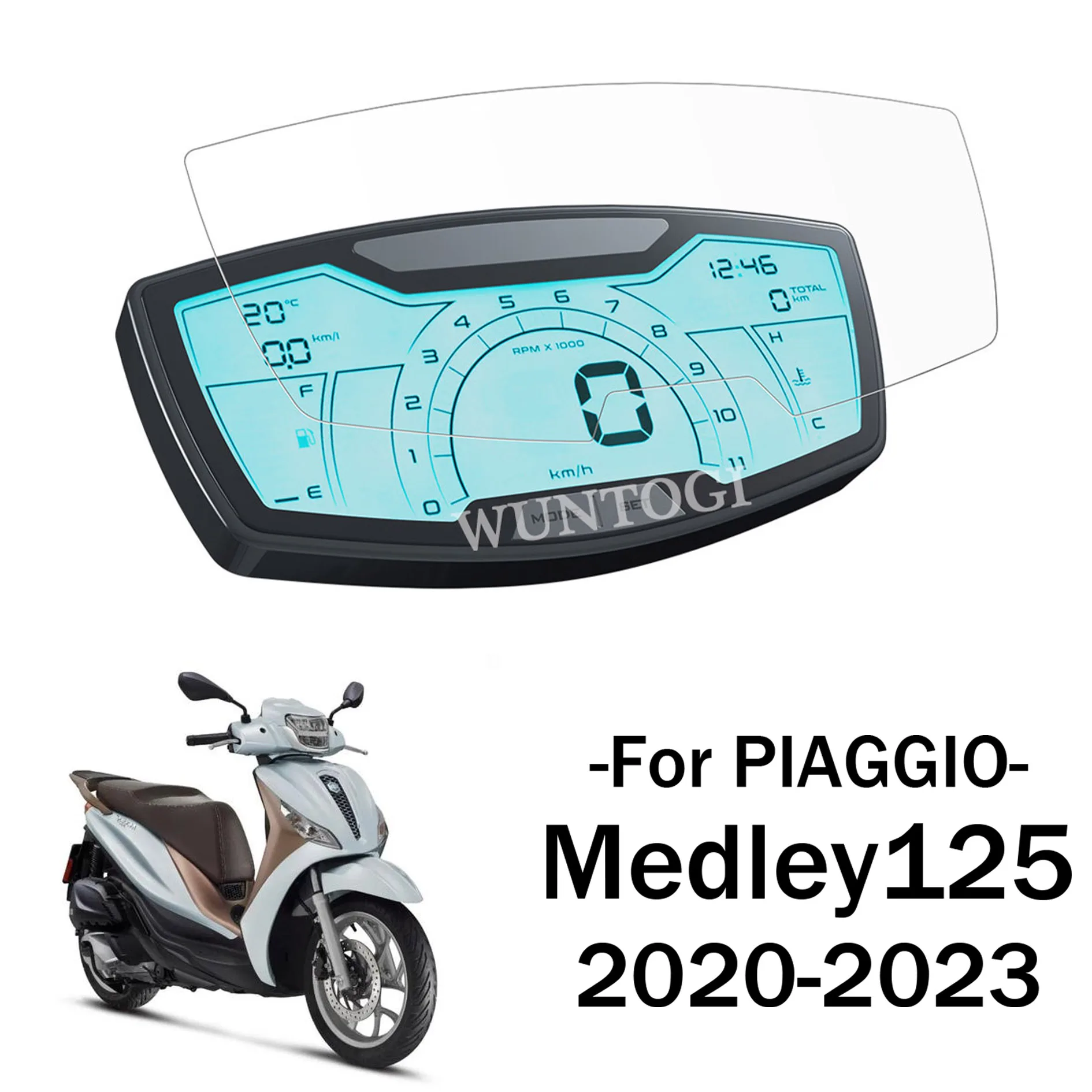 Protector de pantalla para salpicadero de motocicleta, película protectora HD antiarañazos para Piaggio Medley 125 Medley125 2020-2023, accesorios