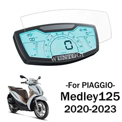 Anti-risco motocicleta Dashboard protetor de tela, película protetora HD, acessórios para Piaggio Medley 125, 2020-2023