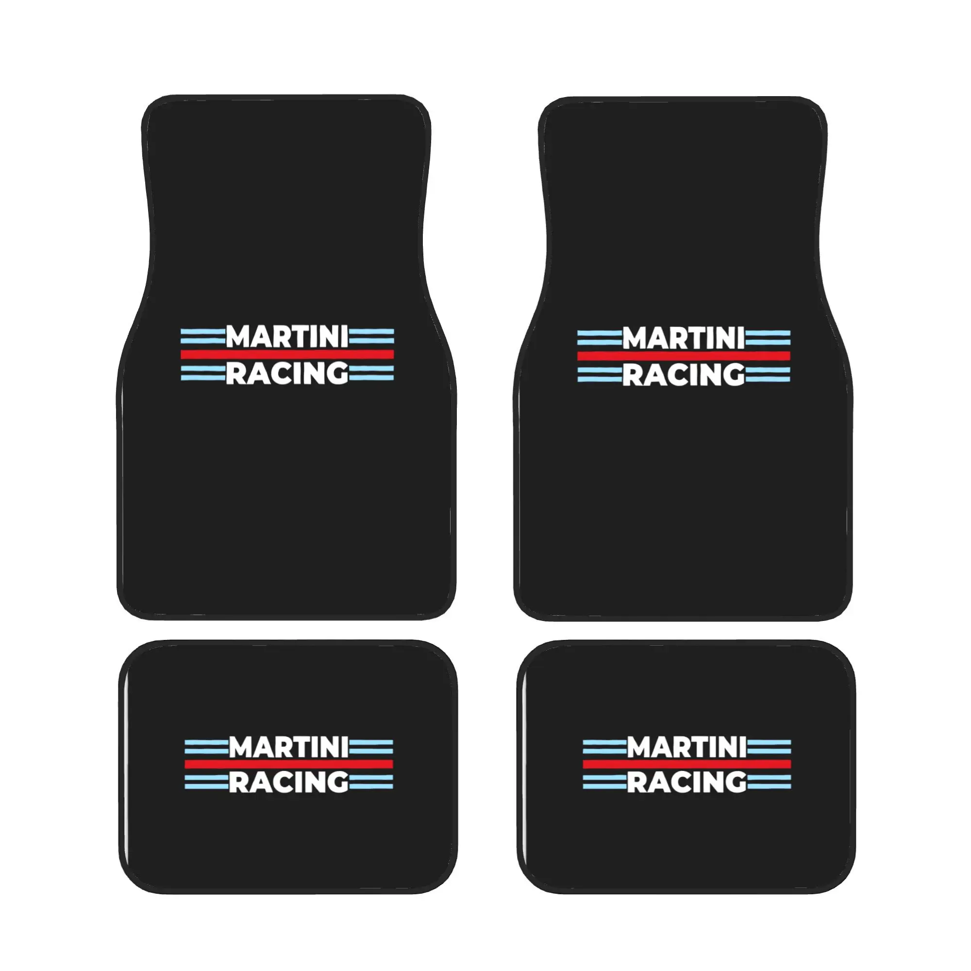 Image of Martini Racing Auto-Fußmatten-Set, bestehend aus vier Teilen für vollständige Abdeckung vorne und hinten, passt gut zu modernen oder klassischen V-Modellen.