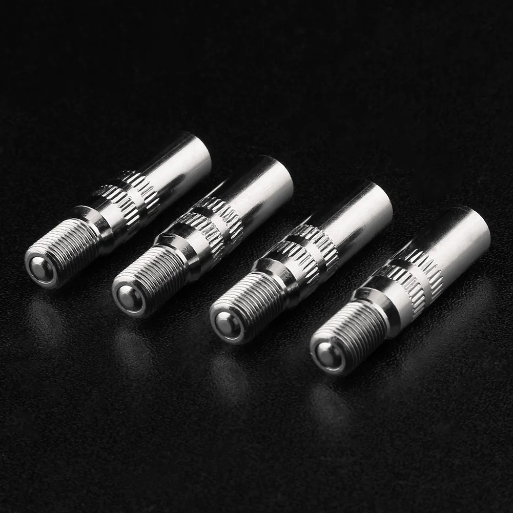 4-16pcs 39mm Screw-on Valve Cap Stem Extension Extenders Metal Silver Auto Car Truck Wheel Tyre Tire Cap Extender Adapter