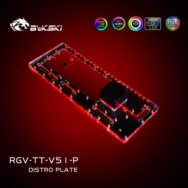 Bykski RGV-TT-V51-P,Distro Plate For TT View 51 Case,MOD PC Water Cooling Waterway Board Reservoir Water Tank Pump