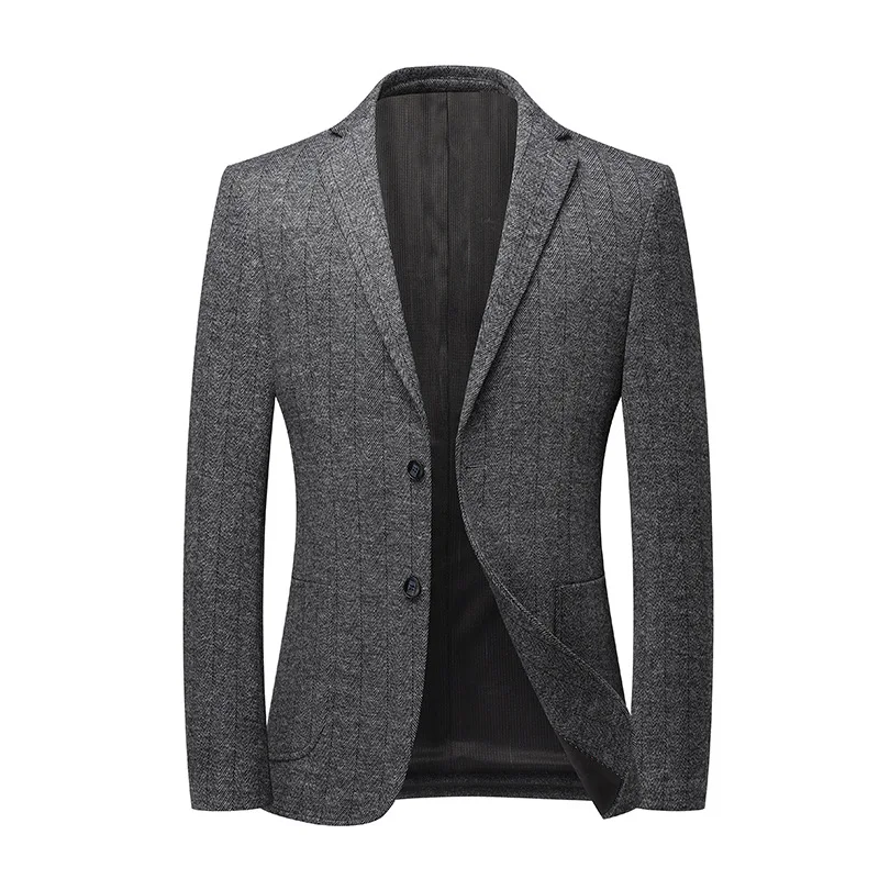 

Spring and Autumn High-end Jacket Men's Slim Fit Business Stripe Suit Fashionable Wool Slim Fit Single West Coat