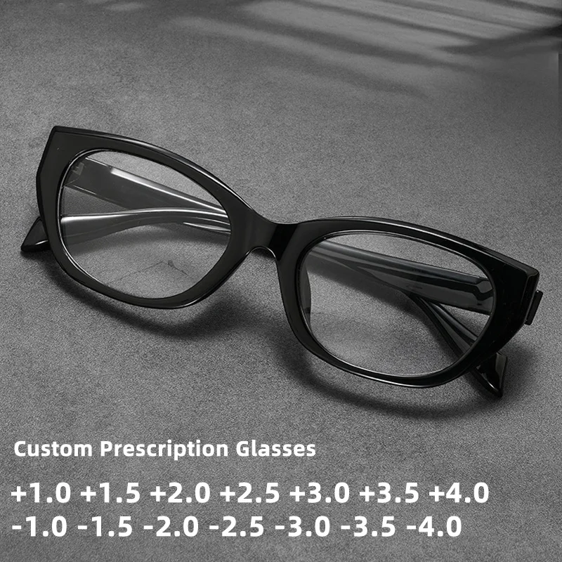 

Luxury Brand Designer Women Fashion Cat Eye Anti Blue Light Glasses with Recipe High-end TR90 Frame Reading Glasses Myopia Bezel