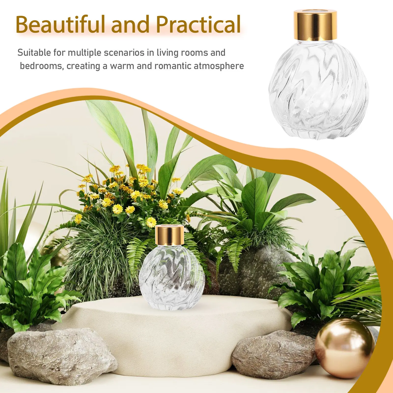 2 個 100 ミリリットル透明ガラスヴィンテージフレグラン - Home Fragrance Leather Diffuser のレビューと価格