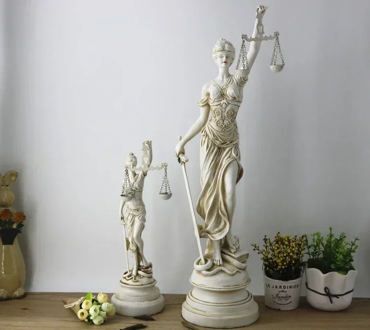 Ancient Greece Presided Over Justice Law Balance Goddess Themis Resin Sculpture Court Law Firm Figurines Home Decoration Crafts