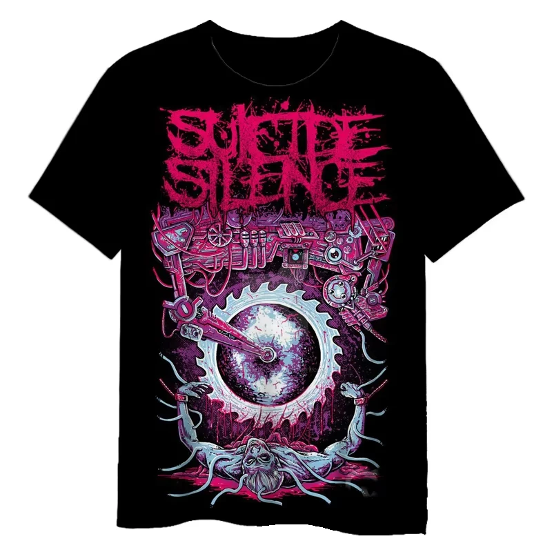 Suicide Silence T-shirt Graphic Print Street Clothing Male Female Fashion Short Sleeved Hip Hop Tee Dark Punk Street Horror Top