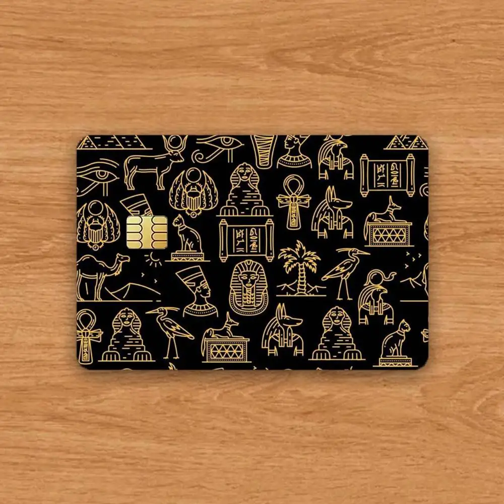Ancient Egypt hieroglyph Credit Card HD Stickers Game Card Decal Card Matte Film Skin Small Chip Waterproof Sticker