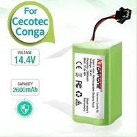 14.4V 2600mAh Li-ion Battery For Cecotec Conga Excellence 950 990 1090 Ecovacs Deebot DN621 601/605 Eufy RoboVac 35C i7 V710