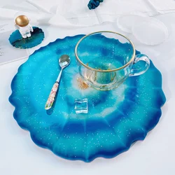 SZHouseWholesale-Grand moule rond en silicone pour thé et fruits, sous-verre en plâtre irrégulier, décoration de la maison, bricolage exécutif