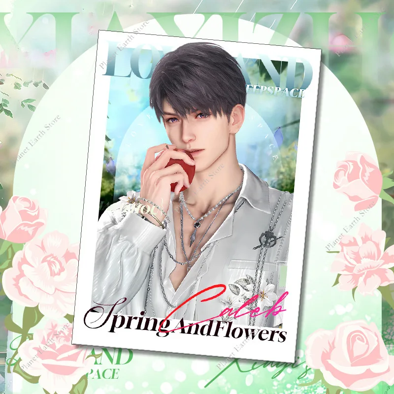 Love and Deepspace Sylus Rafayel Zayne Xavier Caleb Anime Primavera e fiori Spilla con emblema distintivo rotondo da 75 mm Invia carta da collezione