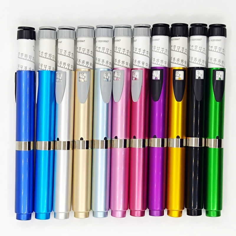 Metal V2 Reusable Injection Pen Adjustable 3ml Cartridge Injector Portable Insulin Injection Pens Compatible with 3ml Cartridges