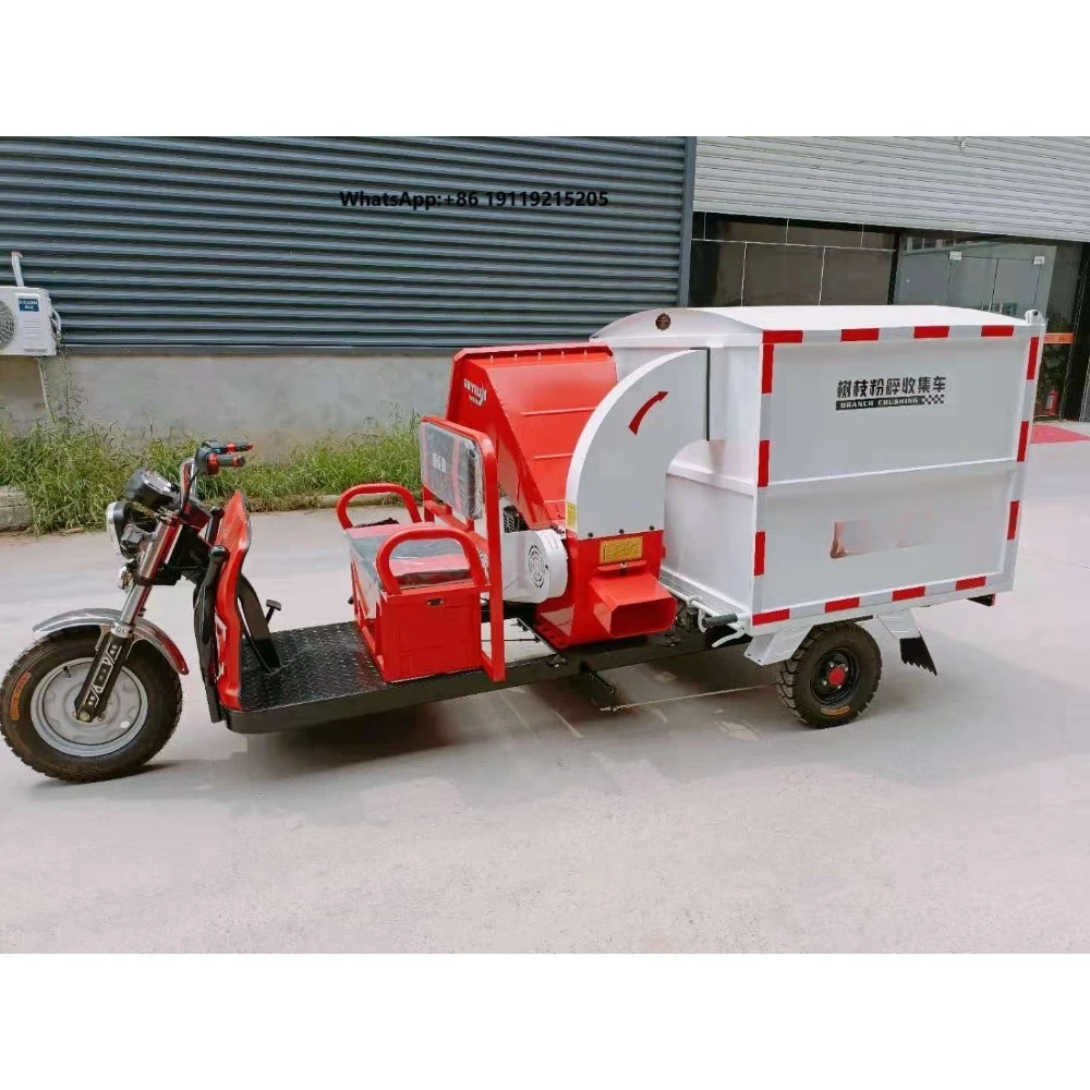 Fully Automatic Three-wheeled Branch Shredding and Collection Vehicle and Branch shredder for On-site Branch Shredding