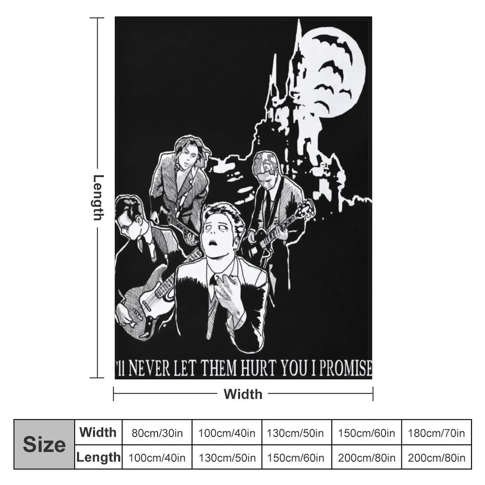 Vampires Will Never Hurt You Manga Style Throw Blanket Warm Bed linens Plaid Furrys Thins Luxury Thicken Blankets