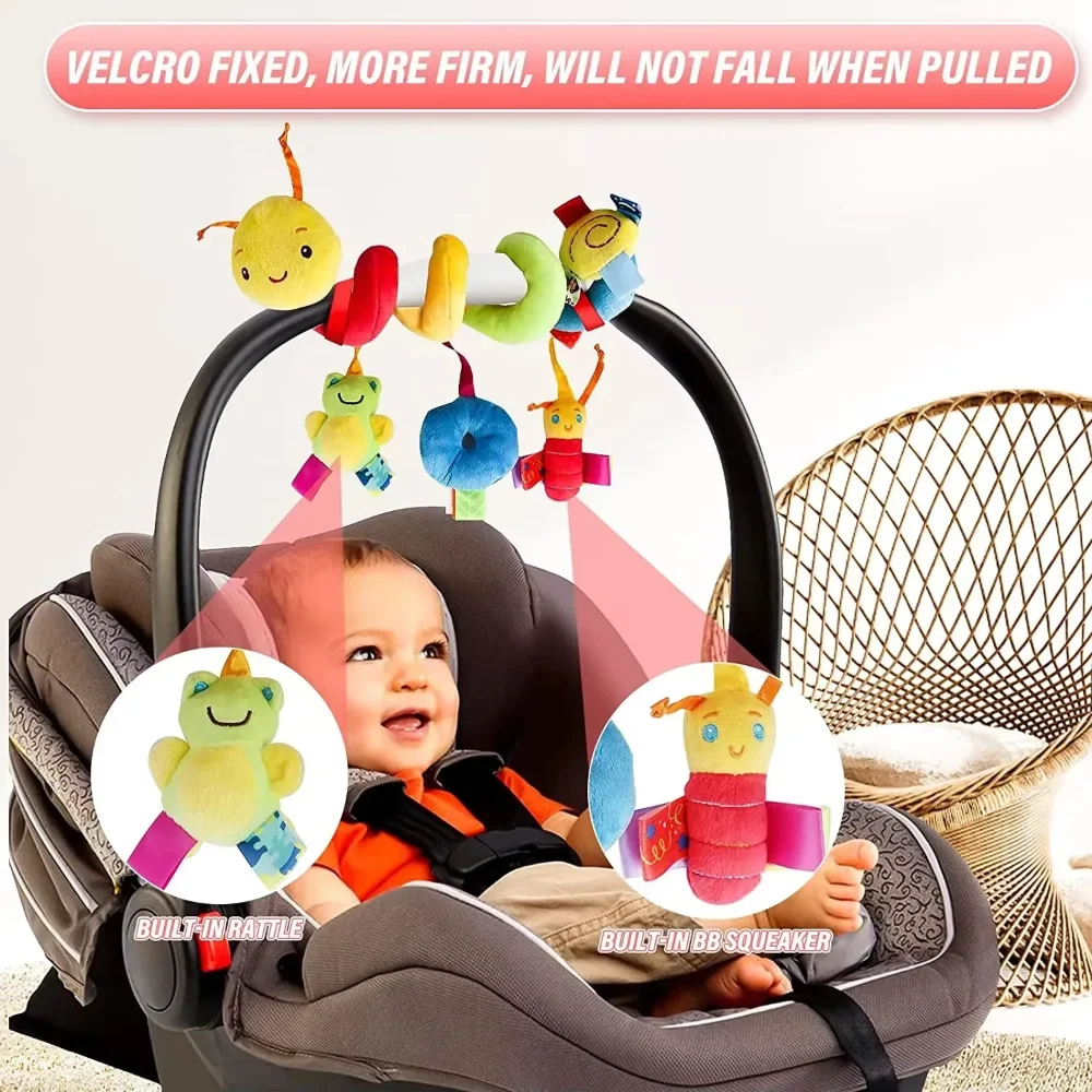 Baby Crib Hanging Rattles Toy Car Seat Toys Soft Mobiles Stroller Crib Cot Spiral Toy Pram Hanging Dolls For Babies Newborn Gift
