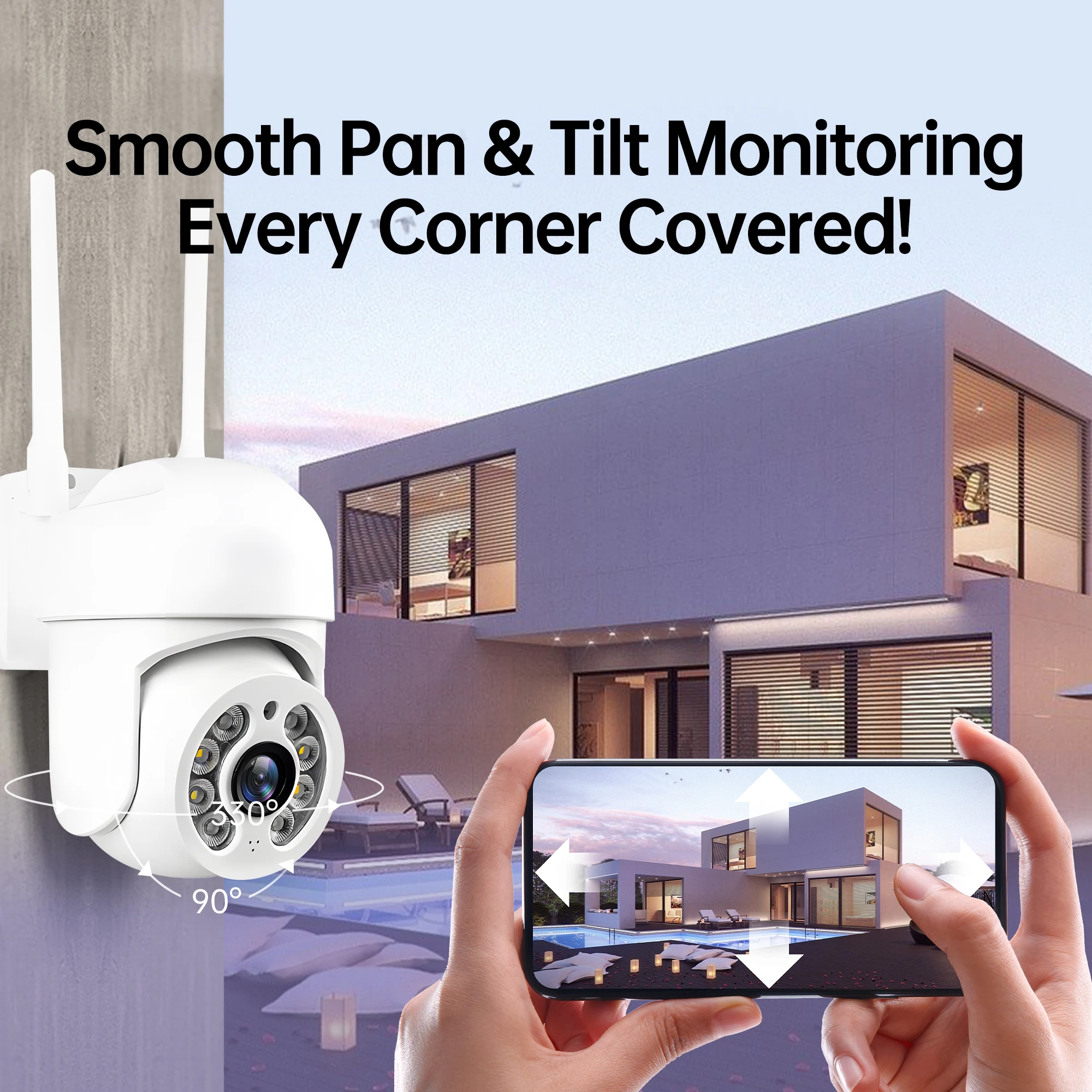 Imagem -02 - Câmera ip Mini Ptz com Wi-fi Detecção Humana Áudio Bidirecional Visão Noturna Colorida Vigilância por Vídeo Cctv ao ar Livre 2.4g 5.8g 5mp