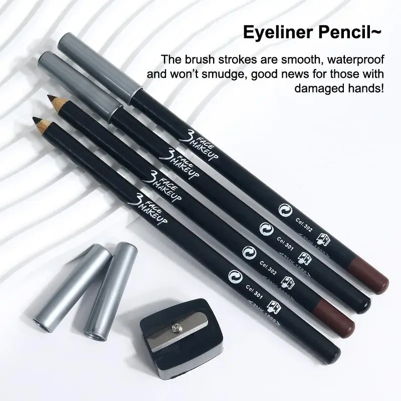 1/12pcs High Pigmented Eyeliner Pencil Hard Refill Black Brown Eyeliner Eyebrow Pencil Long-Lasting Cosmetic view 2