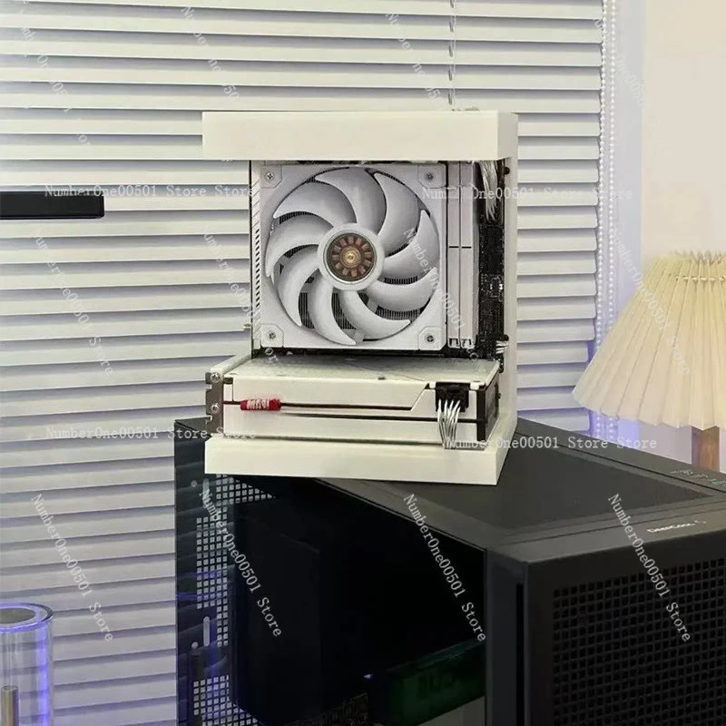 Desktop ITX Mini PC Case Panoramic Tempered  Support 17x17 17x19 Motherboard SFX Power Supply Small Form Factor