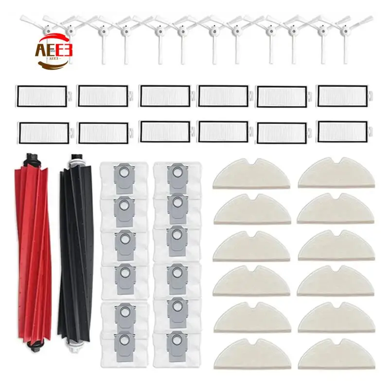 

AEE3-Для Roborock Q8 Max/Q8 Max+ Робот-пылесос Основная боковая щетка HEPA-фильтр Швабра Тряпки Мешки для пыли