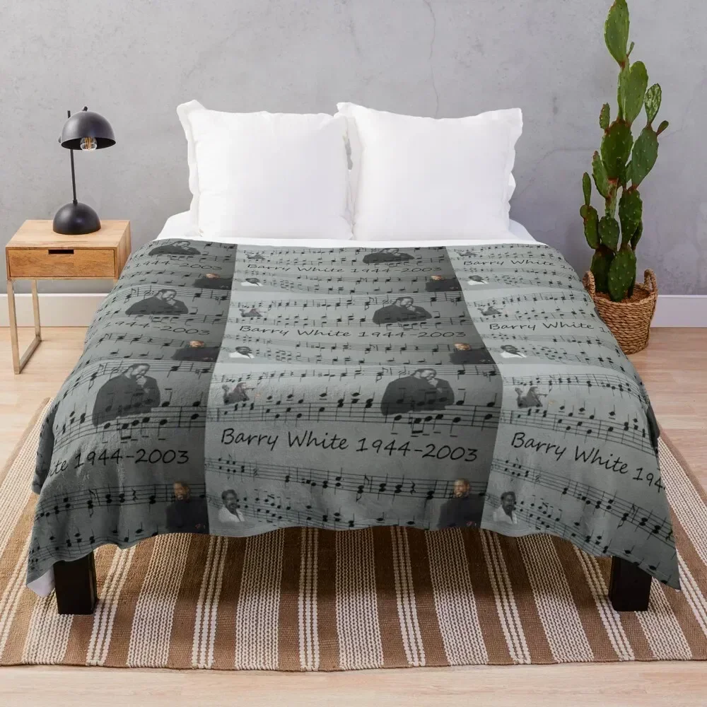 

Barry White 1944-2003 Throw Blanket Custom Travel Soft Cute Plaid Blankets