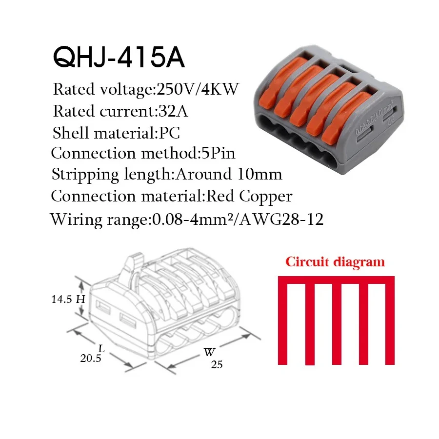 30/48 Pcs Fast Wiring Connector Push-in Terminal Block Universal Electrical Cage Household Combo Box
