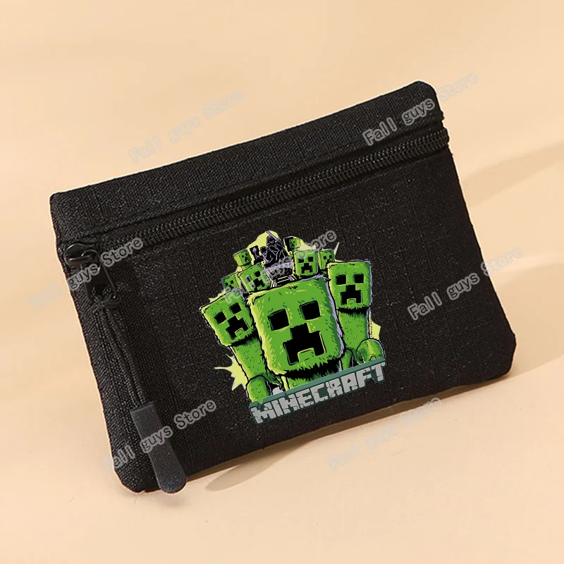Miner Crafting Pixel Canvas Wallet Mini Cartoon Coin Purse Zipper Money Pouch Credit Card Holder Kawaii Key Storage Bag Gifts view 5