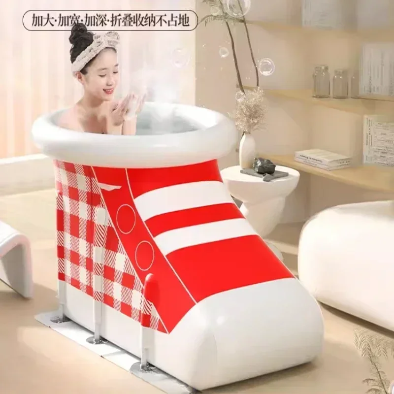 A folding full body bath tub for adults, a sitz bath tub for children, and a bathtub for adults